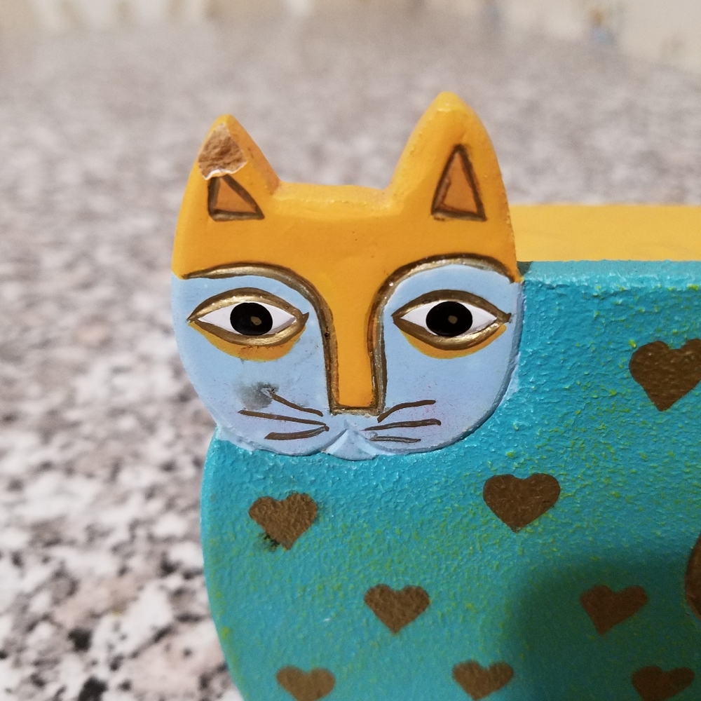 Handpainted Cat Storage Box Draw - Picture 3 of 7